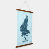 Tancing Blue Raven Wandteppich Mit Holzrahmen (Gewinkelt)