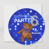 Tancing Brown Bär 6. Geburtstagsparty Einladung (Vorderseite)
