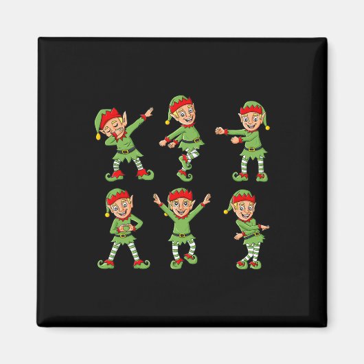 Tancing Elf Weihnachts Tanz Challenge Boys Girls K Magnet (Vorne)
