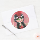 Tancing Flapper Girl Roaring 20 Runder Aufkleber (Umschlag)