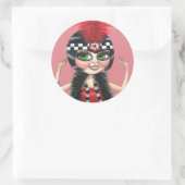 Tancing Flapper Girl Roaring 20 Runder Aufkleber (Tasche)