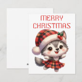 Tancing Husky Pup - Weihnachtskarte Feiertagskarte (Vorne/Hinten)