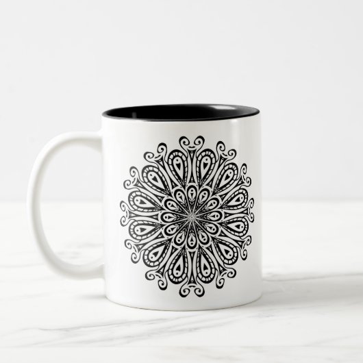 Tancing Mandala Zweifarbige Tasse (Links)
