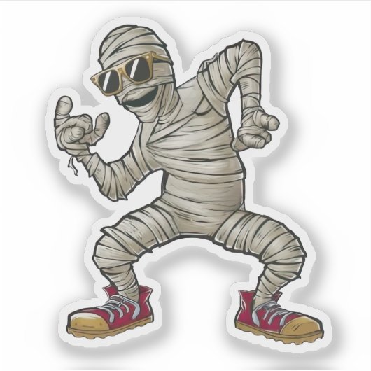 Tancing Mummy Aufkleber (Vorderseite)