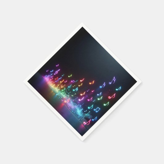 Tancing Neon Musical Notes Serviette (Ecke)