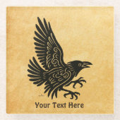 Tancing Norse Raven Glasuntersetzer (Vorderseite)