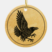Tancing Norse Raven Keramik Ornament (Vorne)