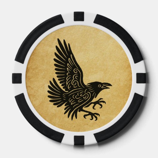 Tancing Norse Raven Pokerchips (Vorderseite)