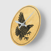 Tancing Norse Raven Runde Wanduhr (Winkel)