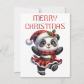 Tancing Panda Cub - Weihnachtskarte Feiertagskarte (Vorderseite)