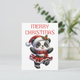 Tancing Panda Cub - Weihnachtskarte Feiertagskarte