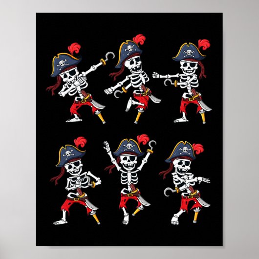Tancing Pirate Skeletons TanzChallenge Boys Kinder Poster (Vorne)