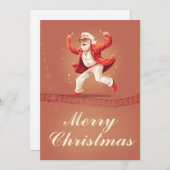 Tancing Santa Claus Feiertagskarte (Vorne/Hinten)