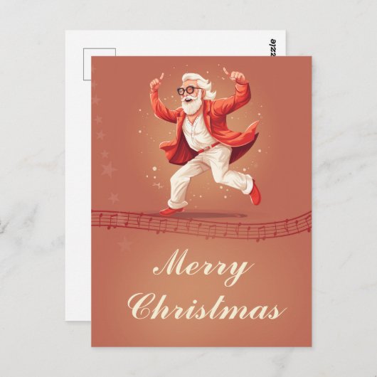 Tancing Santa Claus Postkarte (Vorne/Hinten)