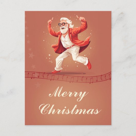 Tancing Santa Claus Postkarte (Vorderseite)
