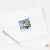 Tancing Santa Claus Quadratischer Aufkleber (Umschlag)