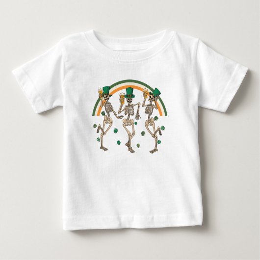 Tancing Skeletons St Patrick Baby T-shirt (Vorderseite)