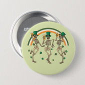 Tancing Skeletons St Patrick Button (Vorne & Hinten)