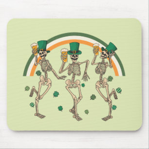 Tancing Skeletons St Patrick Mousepad