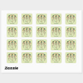 Tancing Skeletons St Patrick Quadratischer Aufkleber (Blatt)