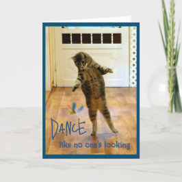Tancing Tabby Cat Geburtstag Dankeskarte