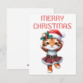 Tancing Tiger Cub - Weihnachtskarte Feiertagskarte (Vorne/Hinten)