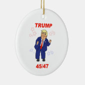 Tancing Trump Design - 45/47 Keramik Ornament (Rechts)