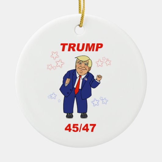 Tancing Trump Design - 45/47 Keramik Ornament (Vorne)