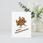 Tancing Turkey Celebrate Thanksgivukkah Postkarte (Stehend Vorderseite)