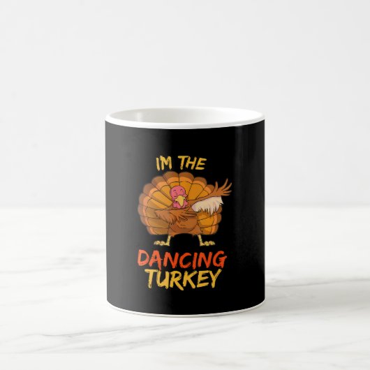 Tancing Turkey Matching Family Group Erntedank Kaffeetasse (Mittel)