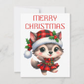 Tancing Wolf Pup - Weihnachtskarte Feiertagskarte (Vorderseite)