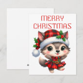 Tancing Wolf Pup - Weihnachtskarte Feiertagskarte (Vorne/Hinten)