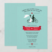 Tandem Bicycle Aqua und Einladungen zu Roten Hochz (Vorne/Hinten)