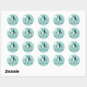 Tandem Bicycle Aqua Wedding Danke Stickers (Blatt)