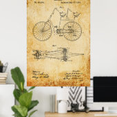 Tandem Bicycle Blueprint Poster (Heimbüro)