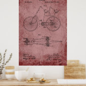 Tandem Bicycle Blueprint Poster (Küche)