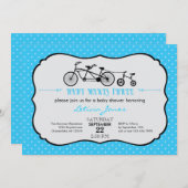Tandem Bicycle Boy Babydusche Einladung (Vorne/Hinten)