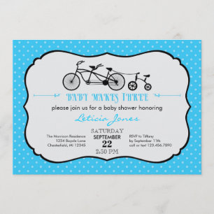 Tandem Bicycle Boy Babydusche Einladung
