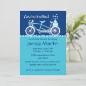 Tandem Bicycle Custom Aqua Einladung (Stehend Vorderseite)