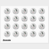 Tandem Bicycle Gray Wedding Danke Stickers (Blatt)