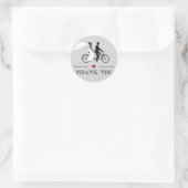 Tandem Bicycle Gray Wedding Danke Stickers (Tasche)