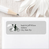 Tandem Bicycle Gray Wedding Rücksendeadressen-Aufk (Insitu)