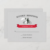 Tandem Bicycle Grey Wedding RSVP (Vorne/Hinten)