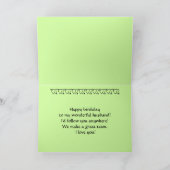 Tandem Bicycle Husband Birthday Light Green Interi Karte (Innenseite)