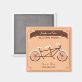 Tandem Bicycle Moderne Beige Save the Date Magnet (Vorderseite/Rückseite)