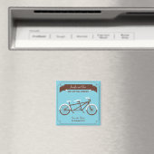Tandem Bicycle Modernes Wedding Blue Save the Date Magnet (In Situ (Geschirrspüler))