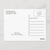 Tandem Bicycle on Chalkboard Wedding Danke Postkarte (Rückseite)