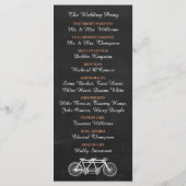 Tandem Bicycle on Chalkboard Wedding Program Programm (Rückseite)