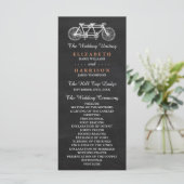 Tandem Bicycle on Chalkboard Wedding Program Programm (Stehend Vorderseite)