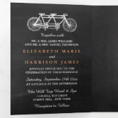 Tandem Bicycle on Chalkboard Wedding Suite Dreifach Gefaltete Einladung (Innen Erste Seite)